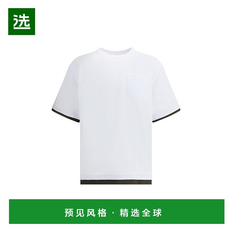 1h可退 香港直邮Sacai 男士 layers 双T恤 2503796M101 white白色