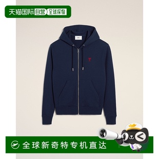 Coeur Ami 连帽衫 PARIS 欧洲直邮AMI 海军蓝色拉链棉质