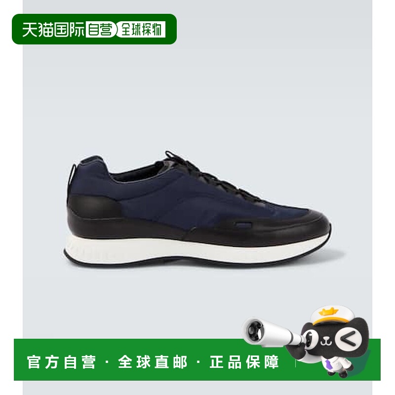 香港直邮John Lobb 男士 皮革边直入式运动鞋 black黑色 舒适时尚