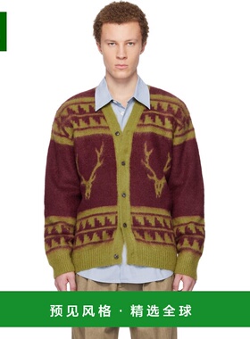 1h可退 香港直邮South2 West8 男士 红色 & 绿色 Mohair V-Neck