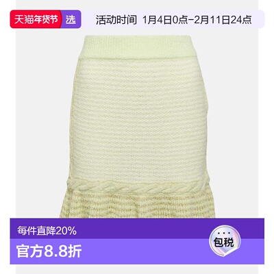 1h可退 香港直邮LOVESHACKFANCY 女士 Heiress 高腰花呢迷你半身