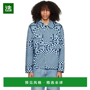 1h可退 香港直邮Bluemarble 男士 蓝色 Folk Checkerboard 夹克 J