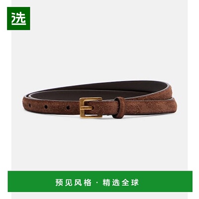 1h可退 香港直邮The Row 女士 City 绒面革皮带 brown棕色 舒适时