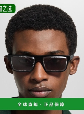 自营欧洲直邮LV路易威登 男士黑色醋酸纤维方形太阳镜