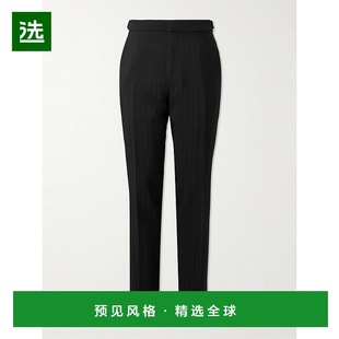 汤姆·福特 Ford 男士 直筒条纹马海毛羊毛混裤 1h可退 子男裤 Tom