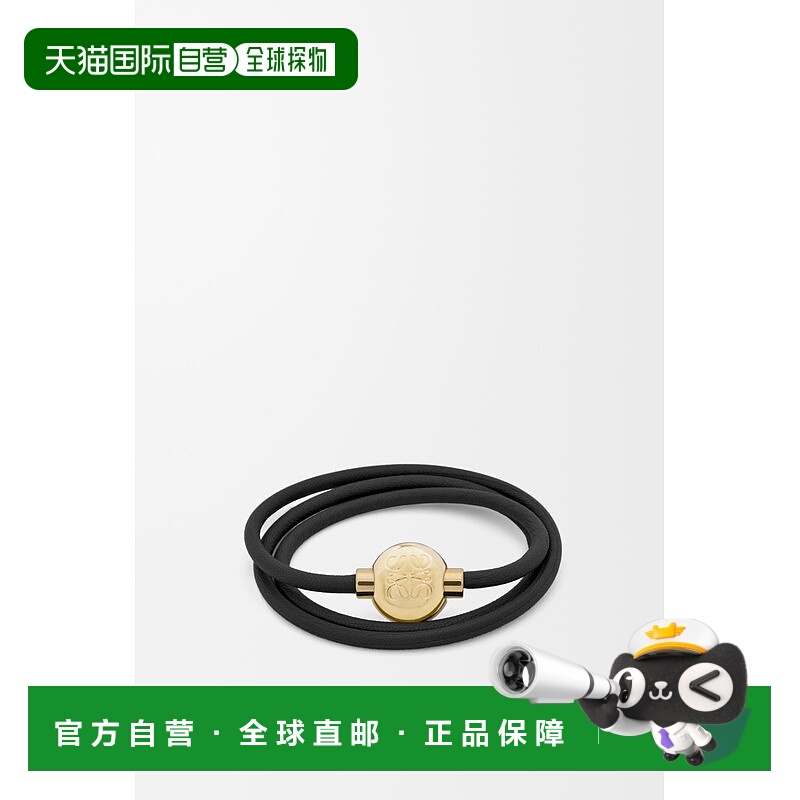 自营1h可退 欧洲直邮Loewe罗意威 Pebble系列女士黑色/金色牛皮鹅