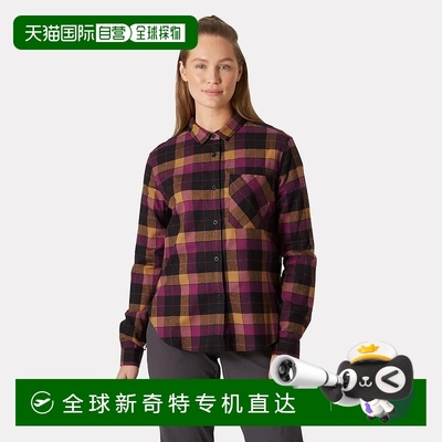 自营欧洲直邮Helly Hansen 女士紫红色棉Lokka有机法兰绒长袖衬衫