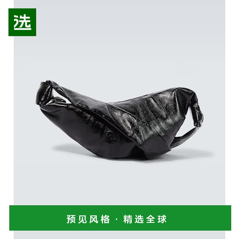 1h可退 香港直邮Lemaire 男士 牛角包形小号肩包 black黑色 舒适