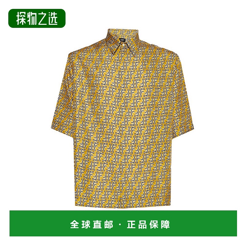 香港直邮Fendi 芬迪 男士 FF Labyrinth短袖衬衫 FS0966ASES