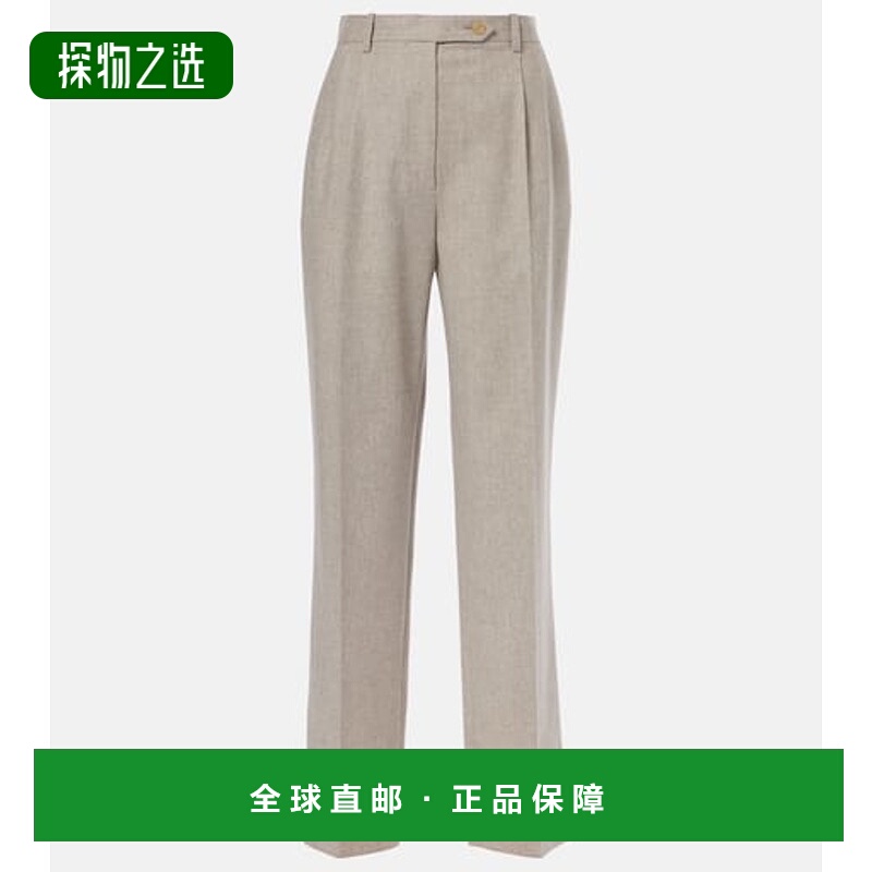 1h可退 香港直邮The Row 女士 Norbert 羊毛羊绒直筒长裤阔腿裤