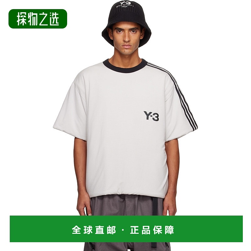 香港直邮Y-3 男士 白色 Padded 3 Stripes T 恤 KD4759针织