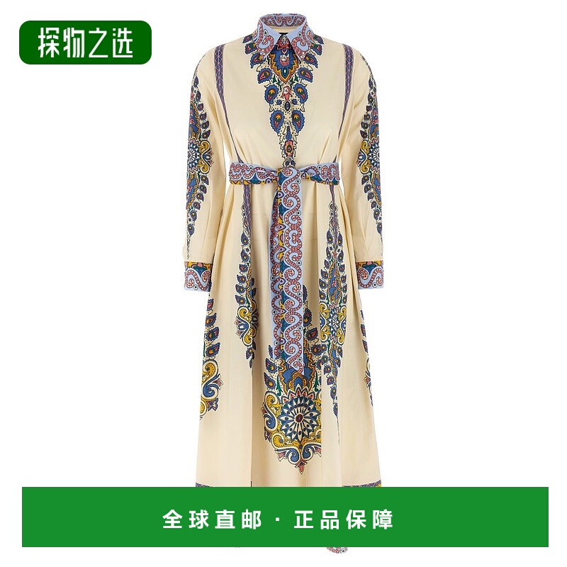 1h可退 香港直邮Etro 艾特罗 女士 印花棉质衬衫裙 WRHA0195AV622