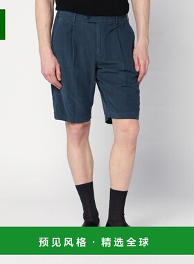 1h可退 香港直邮pt01 男士 蓝色棉质百慕大短裤 CBBTJKZA0CL1VT97