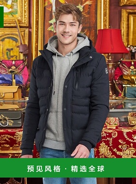 欧洲直邮Deeluxe  CHIRO 男装派克大衣连帽外套 P6600M-NAVY=01V-