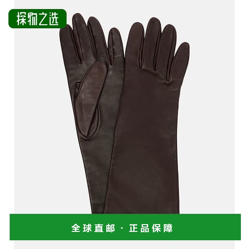 1h可退 香港直邮KHAITE 女士 Remo 皮革手套 brown棕色 舒适时尚