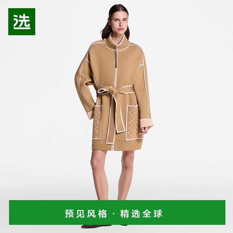 1h可退 欧洲直邮LV路易威登 Monogram系列女士骆驼米色羊毛高领大