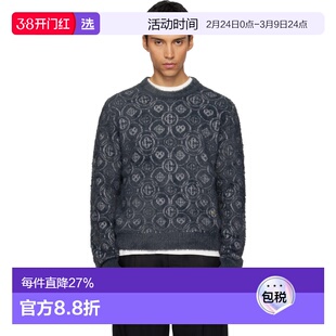 1h可退 香港直邮Casablanca 男士 灰色 Fluffy Monogram 毛衣 MAW