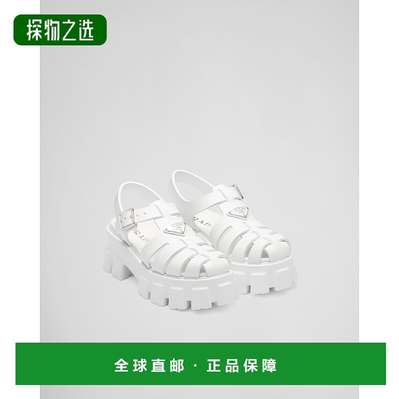 欧洲直邮PRADA (2025新品) Monolith 橡胶凉鞋普拉达沙滩高跟