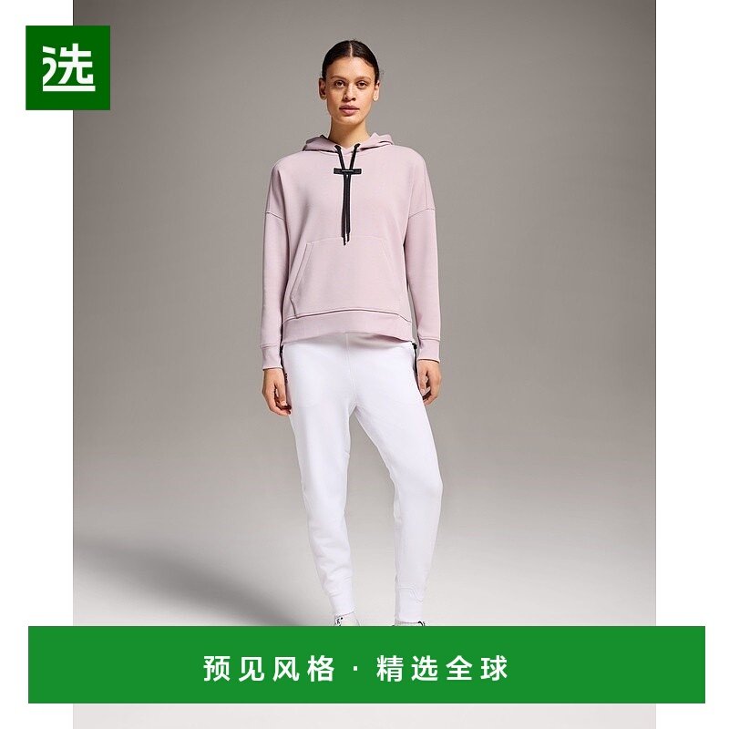 欧洲直邮On昂跑女士白色再生聚酯拉链口袋休闲裤慢跑卫裤长裤