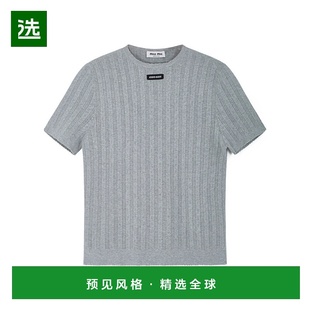 针织衫 棉质短袖 MMLB4017OXSOOO上衣 Miu 香港直邮Miu