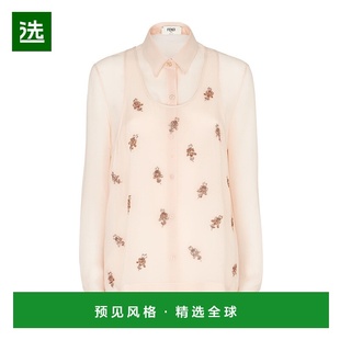 上衣 FS8251AQ33长袖 香港直邮Fendi 刺绣乔其纱衬衫