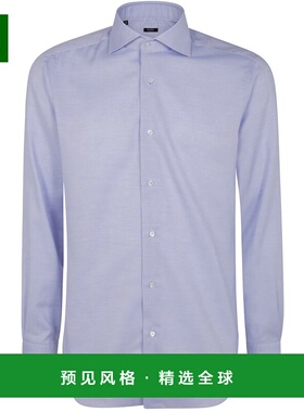 香港直邮BARBA 男士衬衫 I1U13P0147018U02 SS2025 蓝色