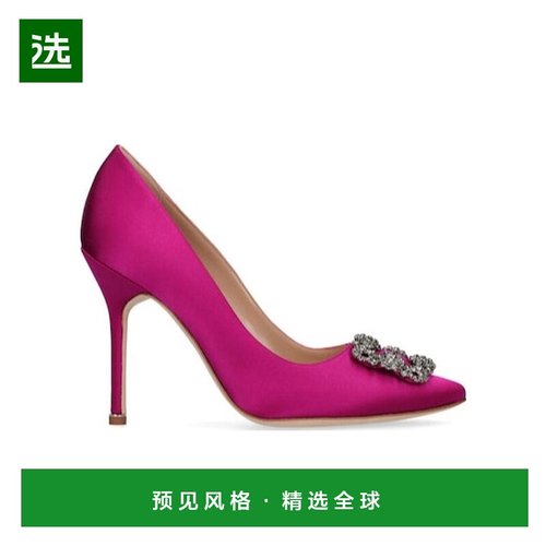 香港直邮Manolo Blahnik 徽标细跟高跟鞋皮鞋 73I-0C4008