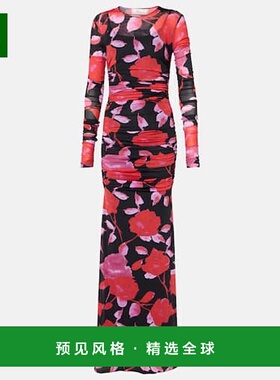 1h可退 香港直邮Blumarine 蓝色情人 女士 Jer 精美印花长款连衣