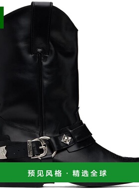 1h可退 【美国直邮】Toga Virilis SSENSE独家黑色时装靴 方头设