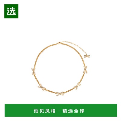 香港直邮Self-Portrait 金水晶蝴蝶结项链 AW25607NGD