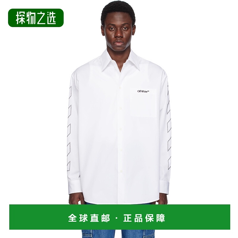 1h可退 香港直邮Off-white 男士 白色 Diag Outl 衬衫 OMGE004S25