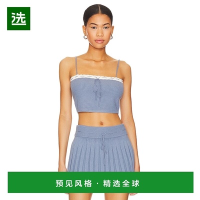 1h可退 香港直邮Danielle Guizio 女士 Cielo 罗纹针织上衣 F2262