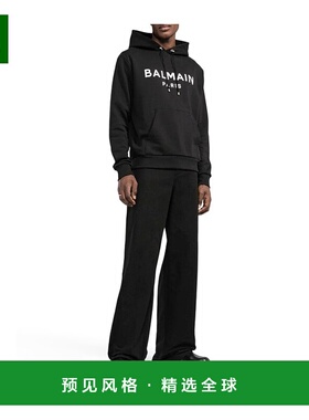 香港直邮Balmain 抽绳连帽卫衣 AH1JR002BB65长袖帽衫连帽衫