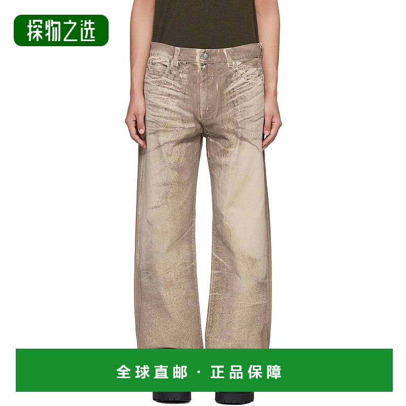 1h可退 香港直邮Balmain 巴尔曼 男士 驼色 Loose-Fit 牛仔裤 EH1