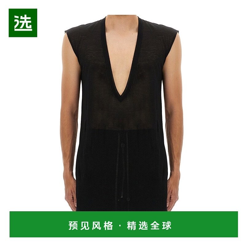 香港直邮Rick Owens V领T恤男装上衣 RU02E1157UC09