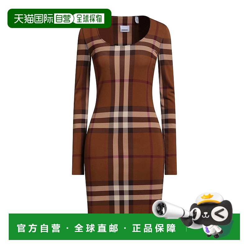 香港直邮Burberry 巴宝莉 女士 紧身连衣裙 brown棕色 舒适时尚