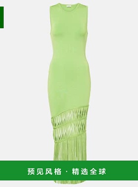 1h可退 香港直邮Simkhai 女士 Brookes 流苏长款连衣裙 red红色