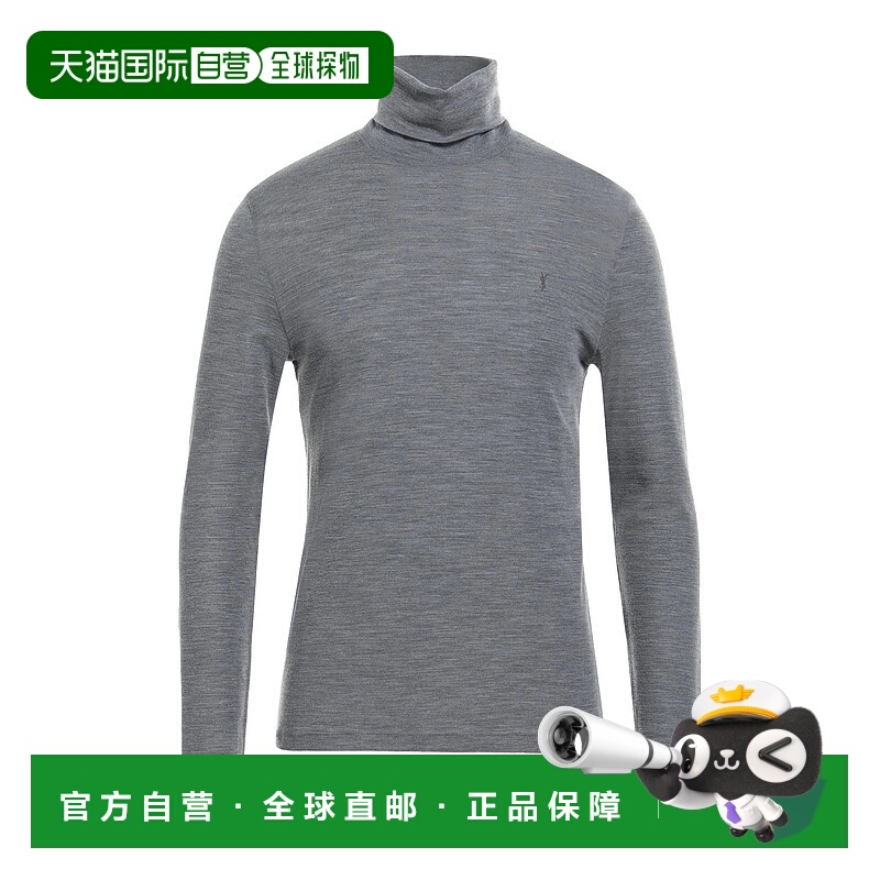 1h可退 香港直邮Saint Laurent 圣罗兰 男士 高领上衣 grey灰色