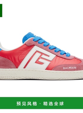 1h可退 香港直邮Balmain 巴尔曼 男士 红色 Swan Suede & Nylon