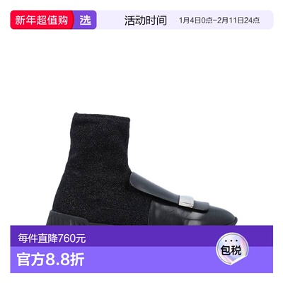 1h可退 香港直邮Sergio Rossi 塞乔·罗西 女士 脚踝靴 black黑色