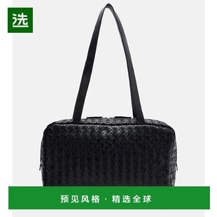 1h可退 香港直邮The Row 女士 Astra 编织皮革肩包 black黑色 舒