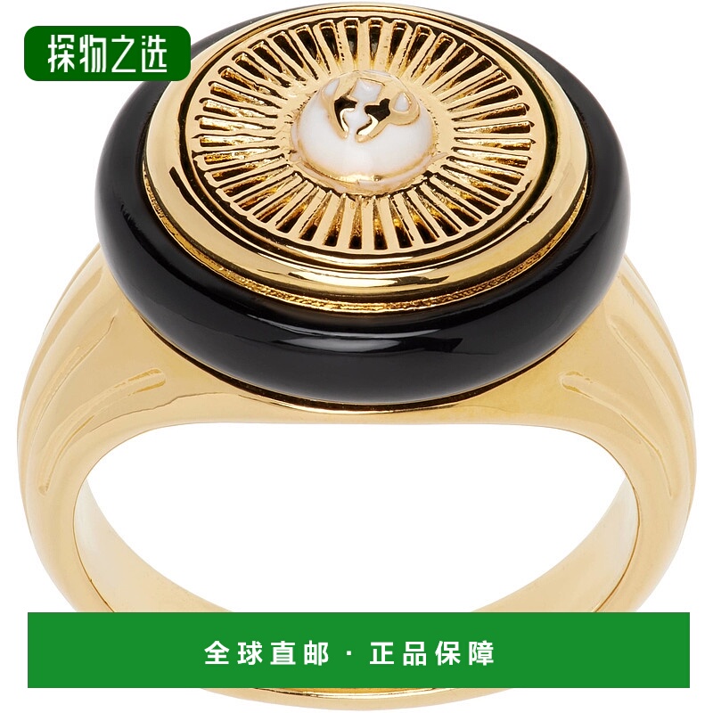 1h可退 香港直邮Casablanca 男士 金色 Spoke Wheel 戒指 AS25JW2