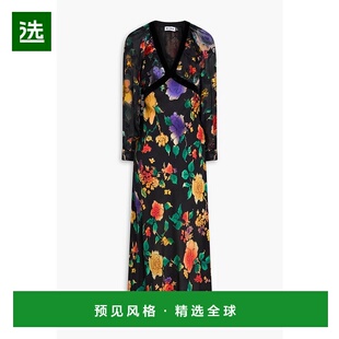印花真丝双绉中长连衣裙 1h可退 Dayla 女士 010018 香港直邮RIXO