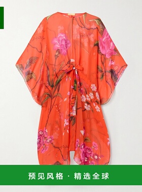 1h可退 香港直邮Erdem 女士 印花棉质真丝混纺迷你连衣裙 VC24VC1