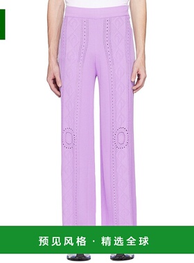 1h可退 香港直邮Marine Serre 男士 紫色做旧运动裤 P039SS23X