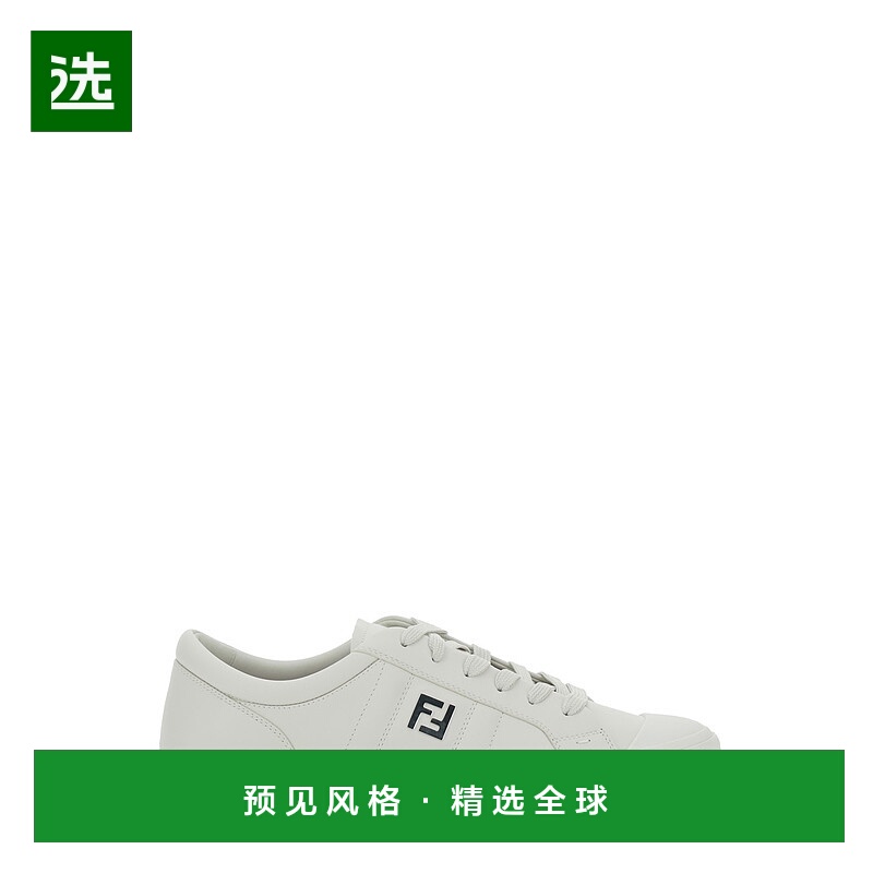 香港直邮Fendi 芬迪 男士 “Domino” on the 白色低帮金属感徽标