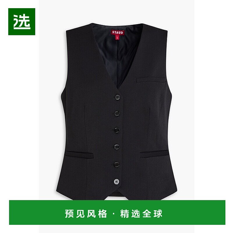 1h可退 香港直邮Staud 女士 Brett 斜纹布背心 5613685BLACK