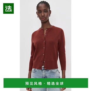 1h可退 香港直邮VINCE 女士 金属色系扣针织开衫 舒适时尚羊绒