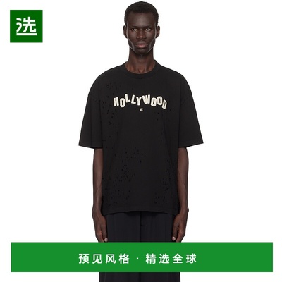 1h可退 香港直邮AMIRI 男士 黑色 Hollywood Shotgun T 恤 AMJYTE