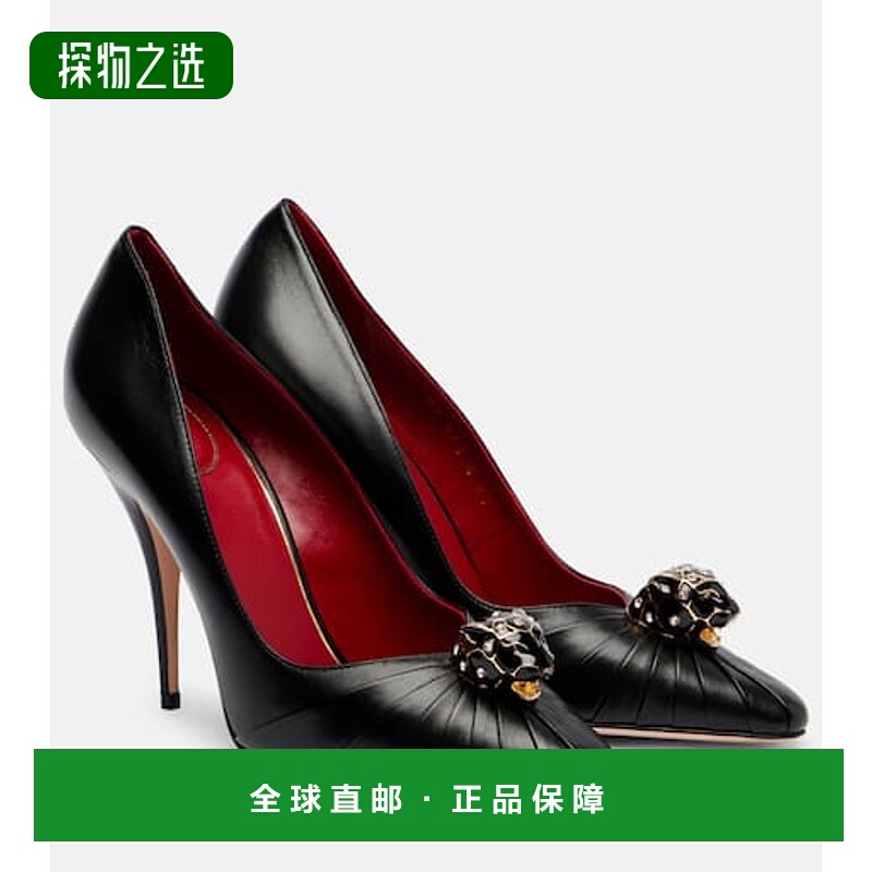 香港直邮valentino 华伦天奴 女士 Pas De Chat 105 皮质浅口鞋